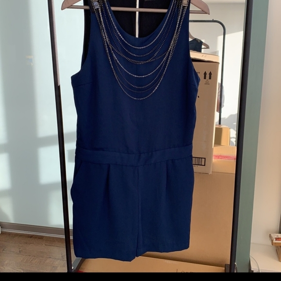 NWOT Zara Navy Romper with chains - Picture 8 of 8